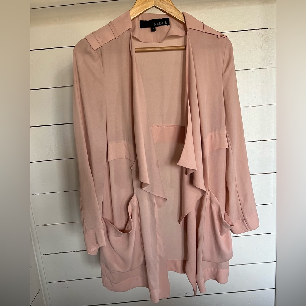 Blush Pink Women's Drape robe cardigan